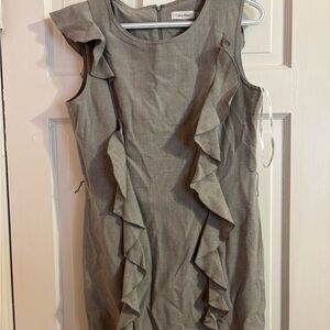 Calvin Klein Grey Ruffle Dress